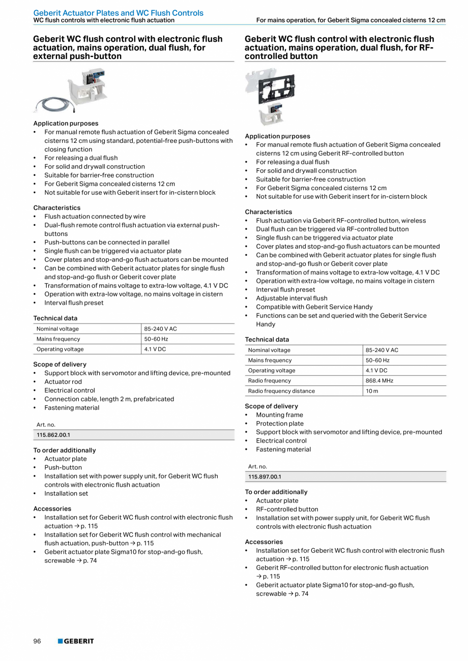 Pagina 96-Sisteme sanitare Geberit 2015-2016 GEBERIT AquaClean Catalog, brosura Engleza  opening can be cut to...