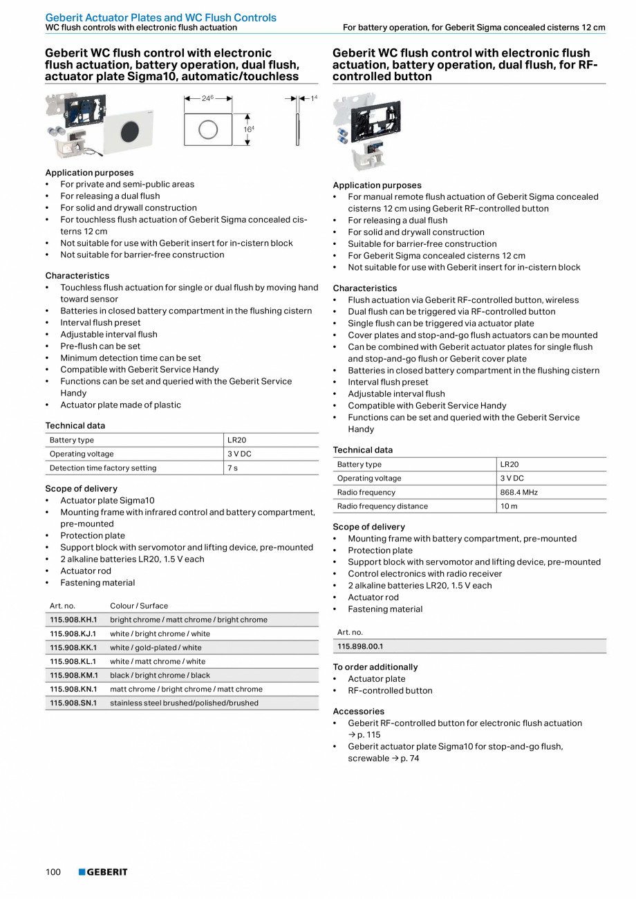 Pagina 100 - Sisteme sanitare Geberit 2015-2016 GEBERIT Kombifix, Duofix, DuoFresh, Monolith,...