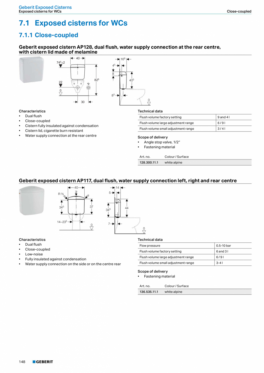 Pagina 148 - Sisteme sanitare Geberit 2015-2016 GEBERIT Kombifix, Duofix, DuoFresh, Monolith,...