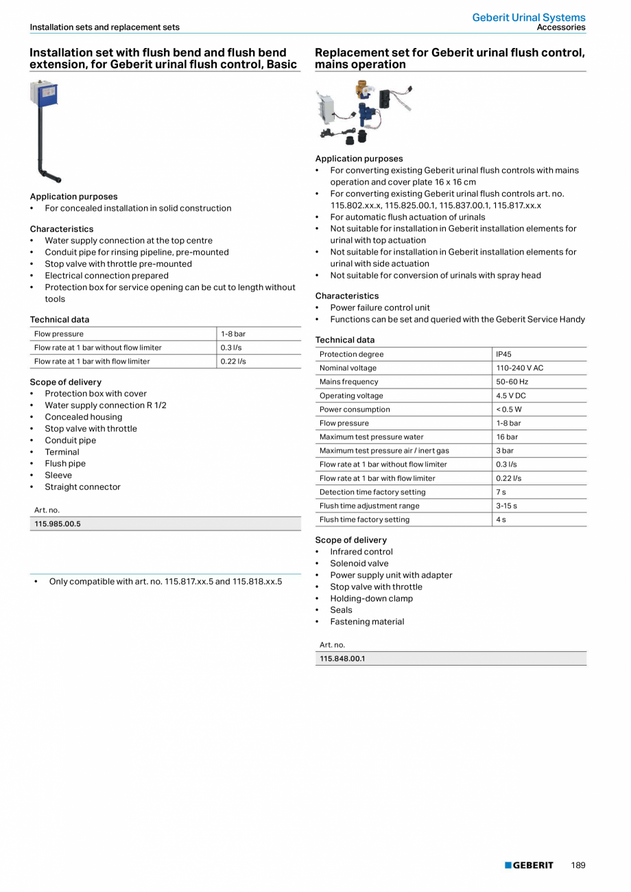 Pagina 189-Sisteme sanitare Geberit 2015-2016 GEBERIT AquaClean Catalog, brosura Engleza 115.083.FW.1
115.083...