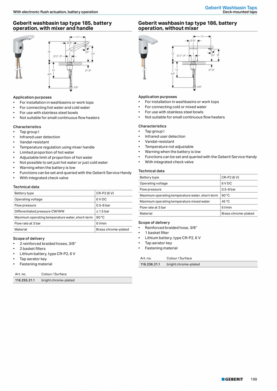 Pagina 199 - Sisteme sanitare Geberit 2015-2016 GEBERIT Kombifix, Duofix, DuoFresh, Monolith,...