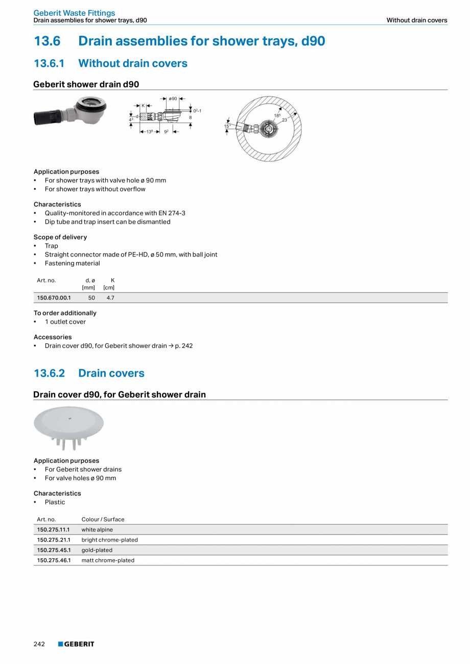 Pagina 242-Sisteme sanitare Geberit 2015-2016 GEBERIT AquaClean Catalog, brosura Engleza 100-240 V AC

Mains...