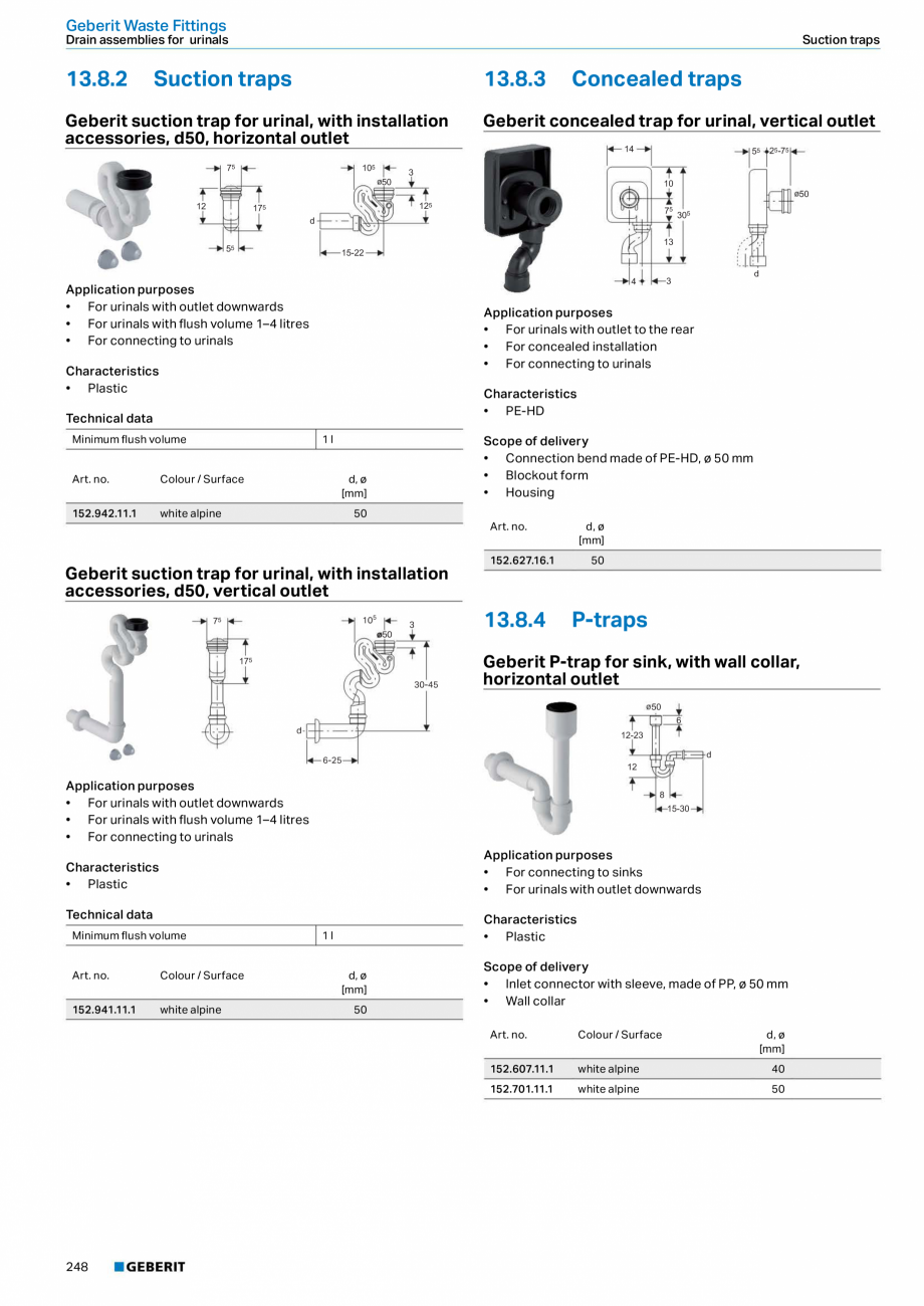 Pagina 248-Sisteme sanitare Geberit 2015-2016 GEBERIT AquaClean Catalog, brosura Engleza 
• Trap hidden and...