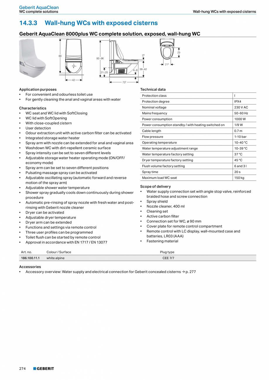 Pagina 274 - Sisteme sanitare Geberit 2015-2016 GEBERIT Kombifix, Duofix, DuoFresh, Monolith,...