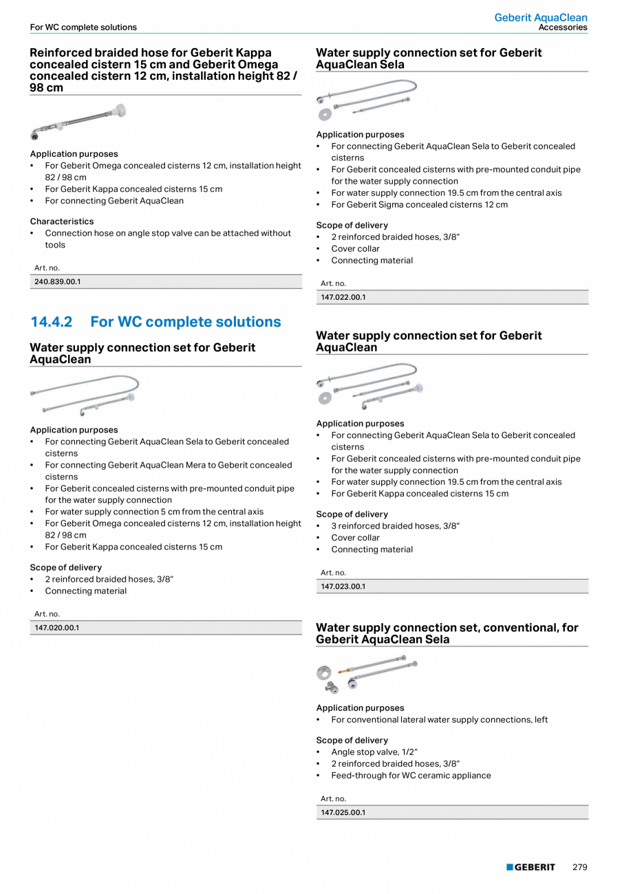 Pagina 279-Sisteme sanitare Geberit 2015-2016 GEBERIT AquaClean Catalog, brosura Engleza  range

6/9l

Scope of...