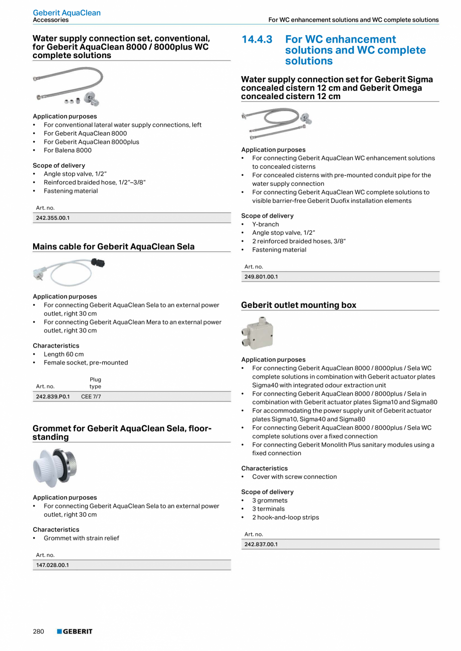 Pagina 280-Sisteme sanitare Geberit 2015-2016 GEBERIT AquaClean Catalog, brosura Engleza • Fastening material...