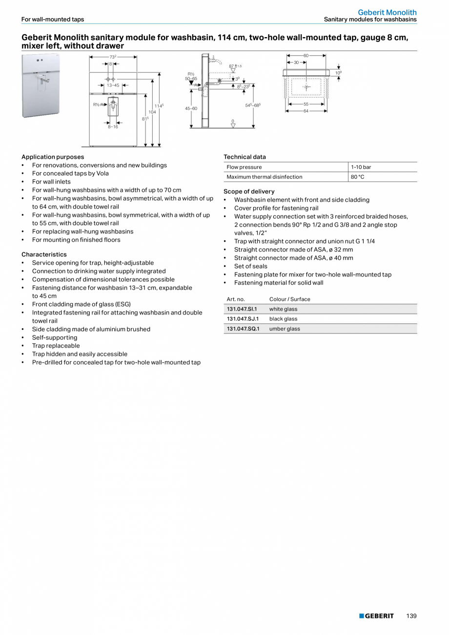 Pagina 23-Modul sanitar pentru WC GEBERIT Monolith Fisa tehnica Engleza  Fastening height WC ceramic...