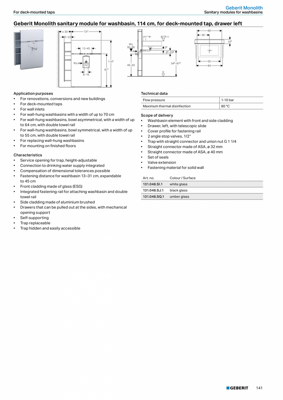 Pagina 25-Modul sanitar pentru WC GEBERIT Monolith Fisa tehnica Engleza  the rear centre
505

106
109

104...