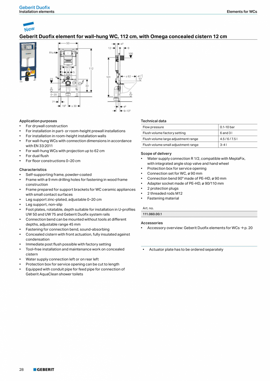 Pagina 10 - Sistem de instalare incastrat GEBERIT Duofix Fisa tehnica Engleza r drywall construction...