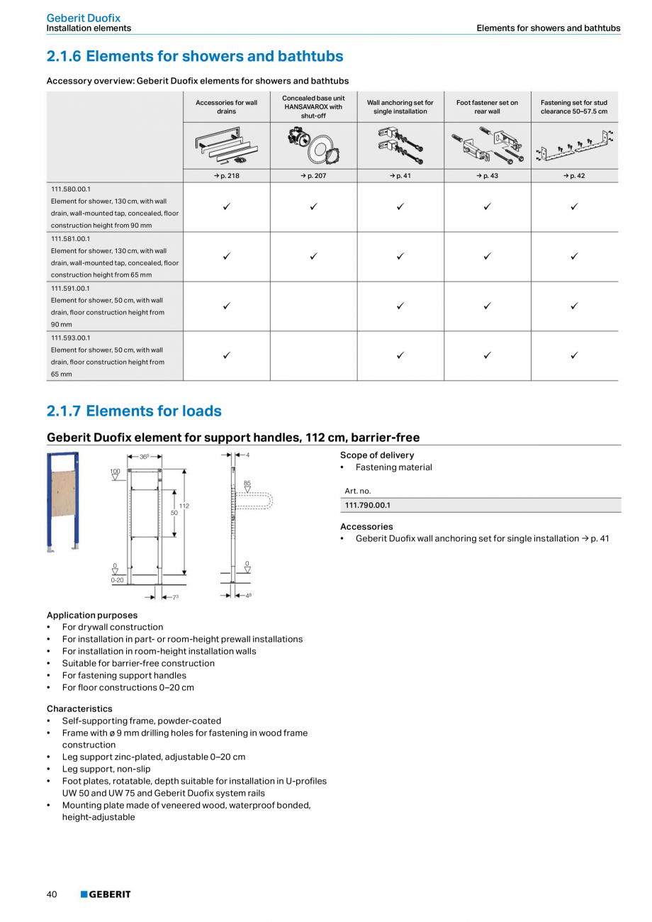 Pagina 22 - Sistem de instalare incastrat GEBERIT Duofix Fisa tehnica Engleza p to 62 cm
• For...