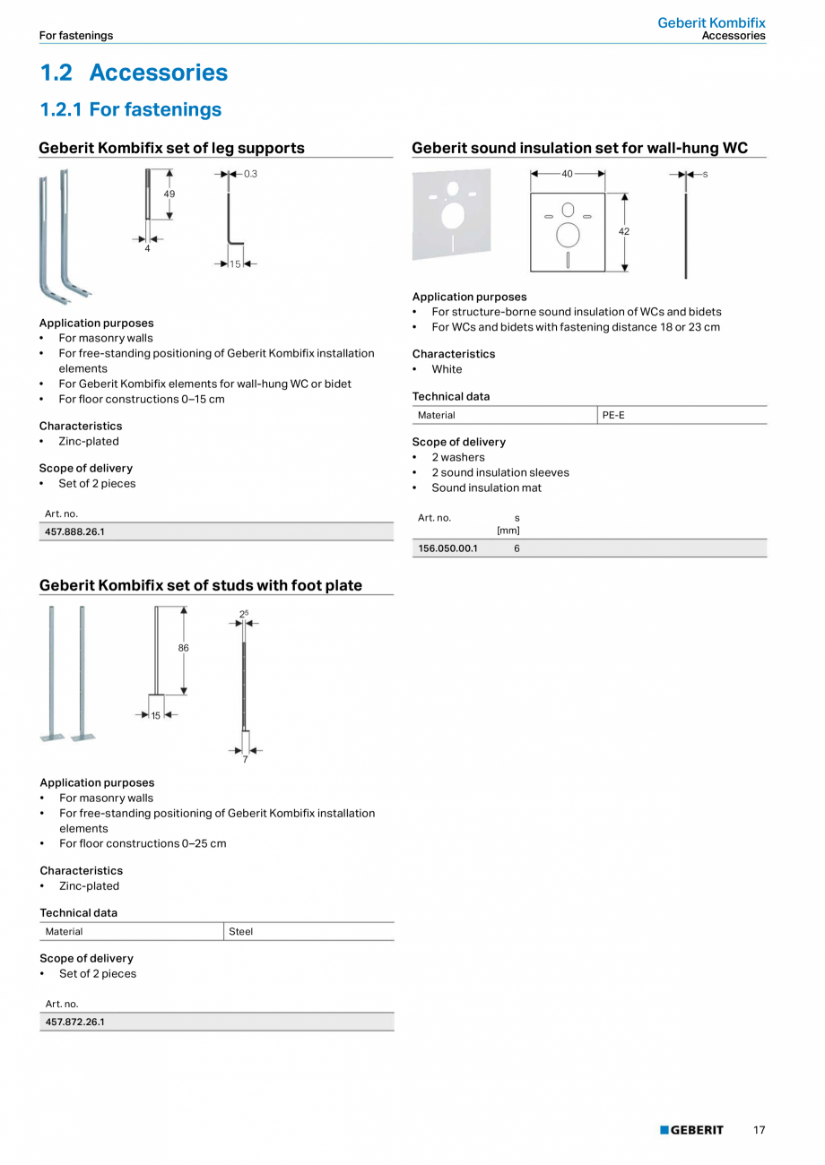 Pagina 13-Sistem de instalare incastrat GEBERIT Kombifix Fisa tehnica Engleza ry setting
• Tool-free...