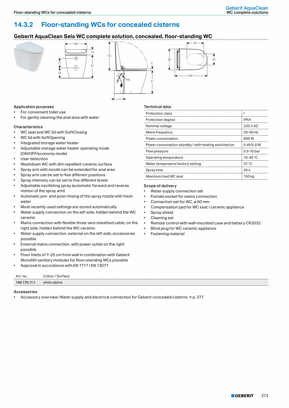 Pagina 9 - Sistem WC GEBERIT AquaClean Fisa tehnica Engleza rea
• Spray intensity can be set to...
