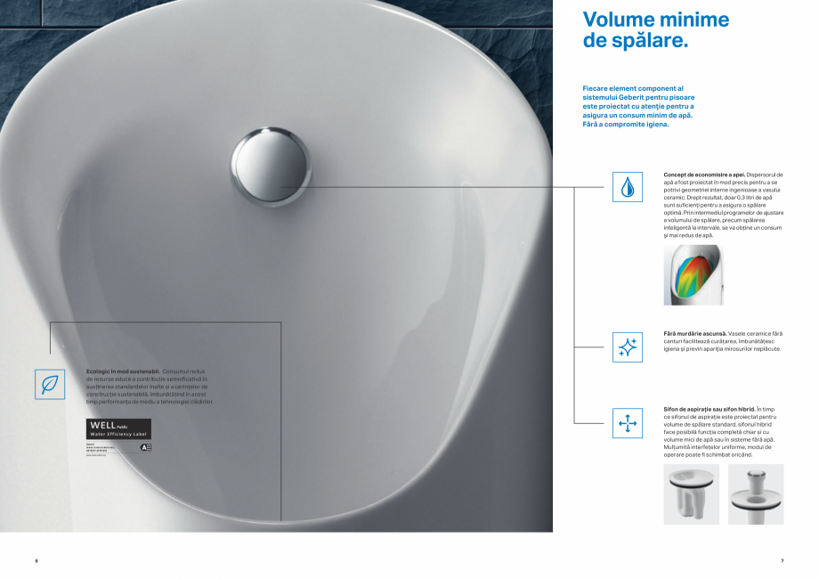 Pagina 4-Sisteme Geberit pentru pisoar 2016 GEBERIT Catalog, brosura Romana sign inteligent.
Trei opțiuni....