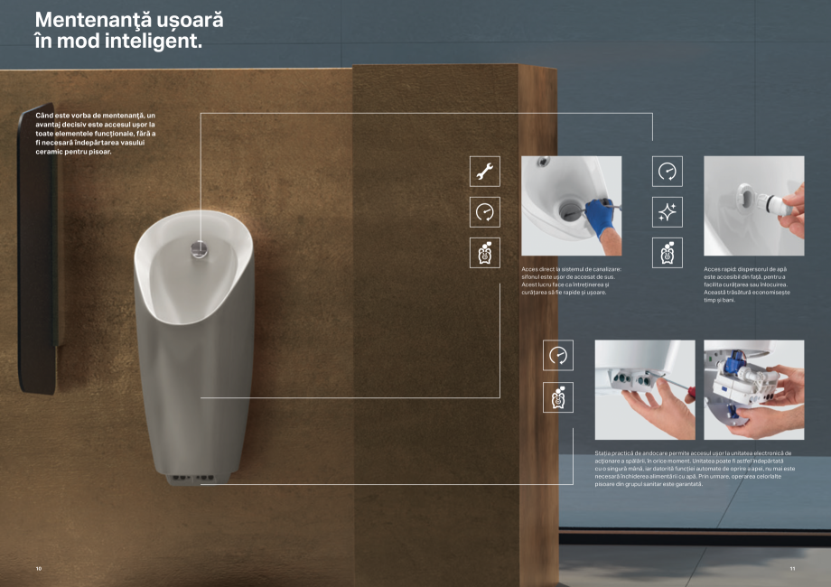 Pagina 6-Sisteme Geberit pentru pisoar 2016 GEBERIT Catalog, brosura Romana atorită funcției automate de...