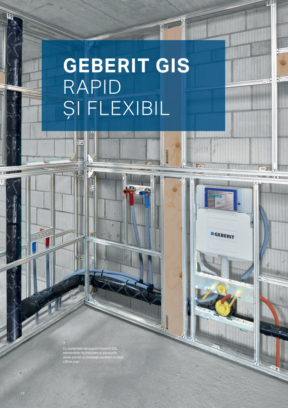 Pagina 14-Geberit -Sisteme de instalare GEBERIT AquaClean Catalog, brosura e aplicată când
baia fără...