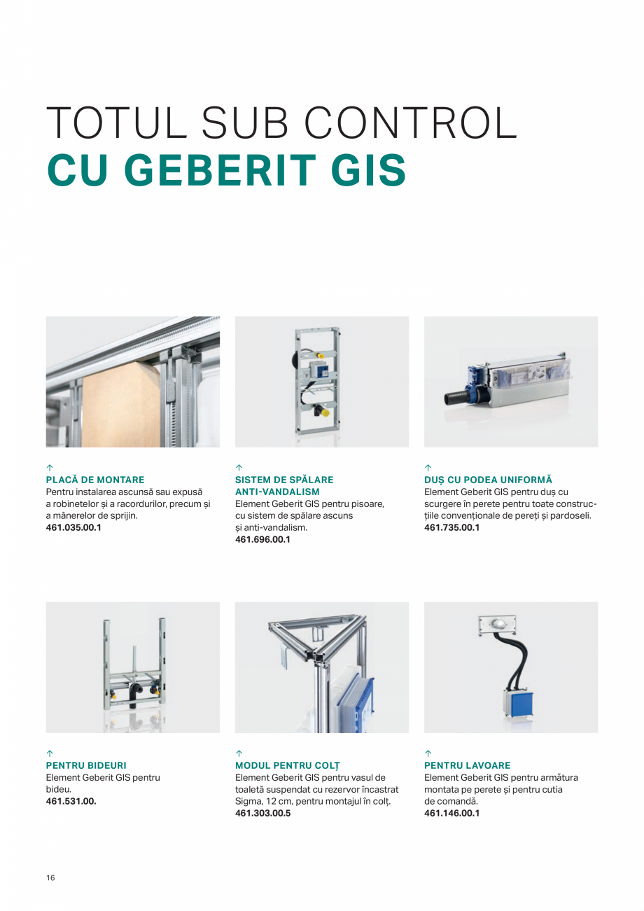 Pagina 16-Geberit -Sisteme de instalare GEBERIT AquaClean Catalog, brosura rului. Cadrul de sprijin este...
