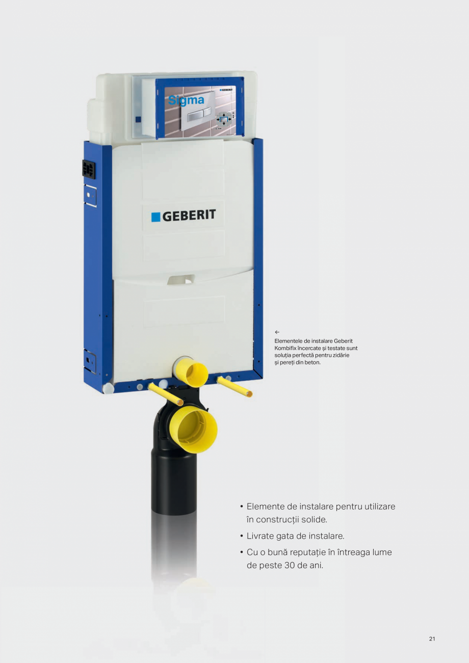 Pagina 21-Geberit -Sisteme de instalare GEBERIT AquaClean Catalog, brosura  spălare integrat al
pisoarului...