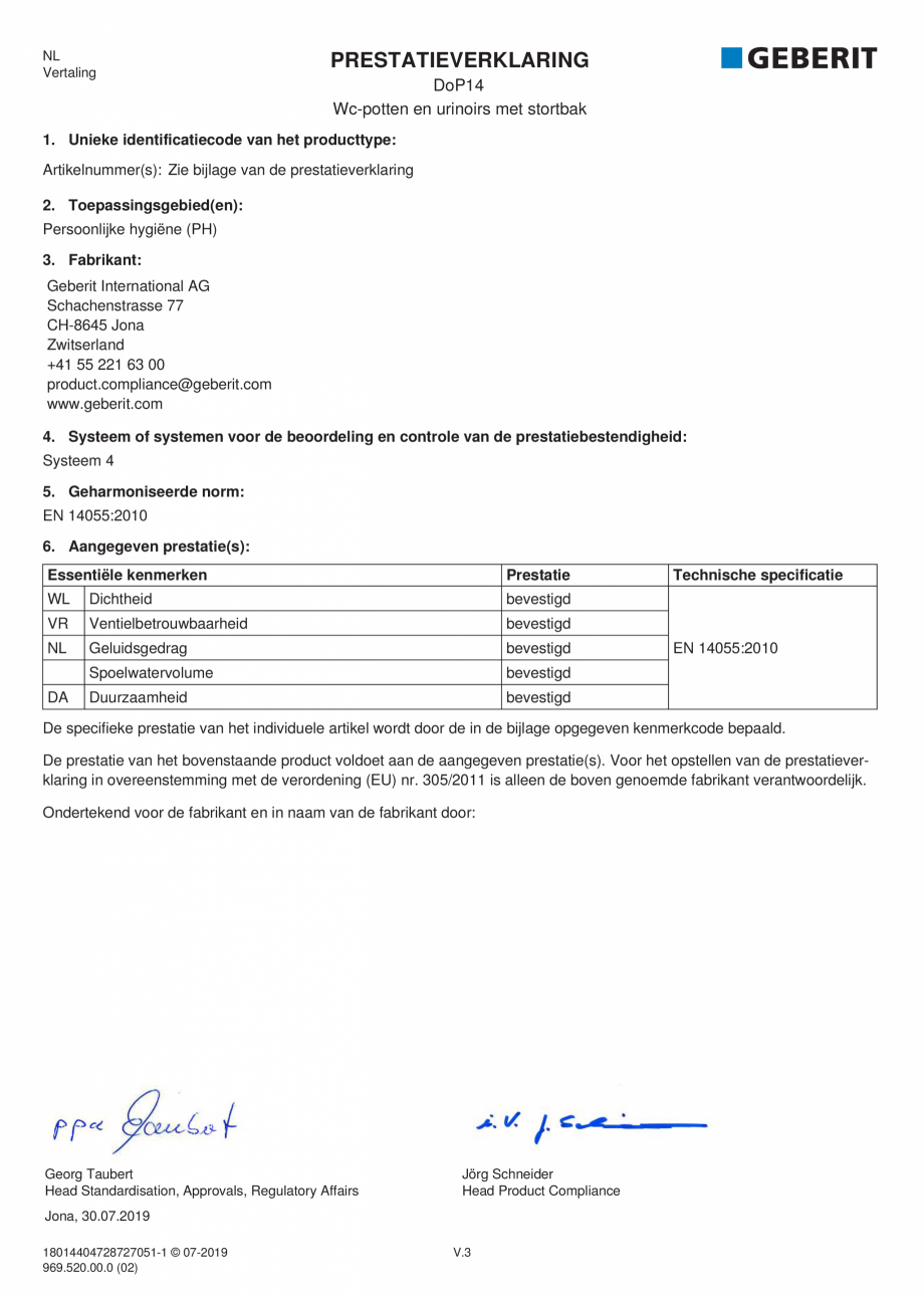 Pagina 7-Declaratie de performanta pentru rezervoare de spalare cu apa pentru WC-uri si pisoare GEBERIT...