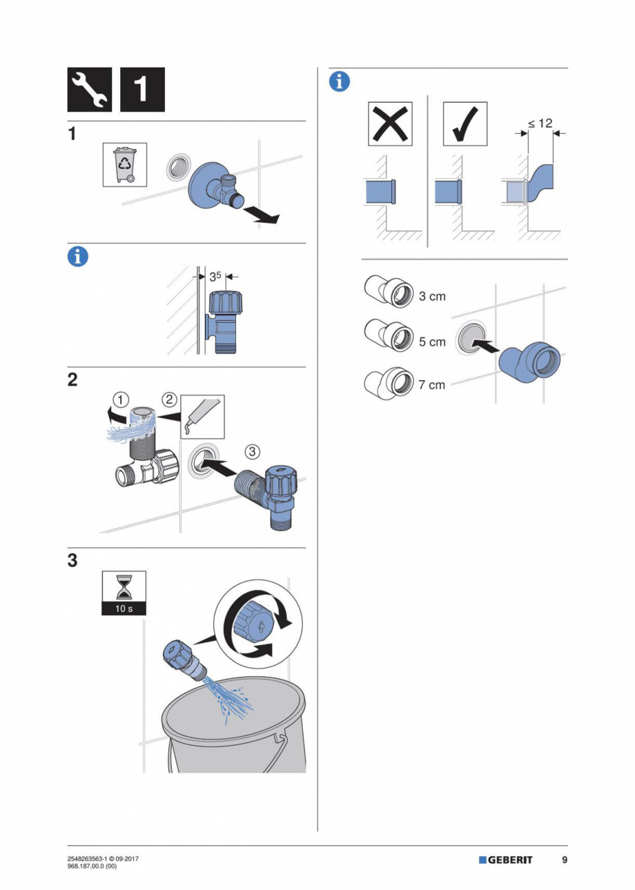 Pagina 9-Manual de instalare pentru modulul sanitar GEBERIT Monolith Instructiuni montaj, utilizare Engleza, ...