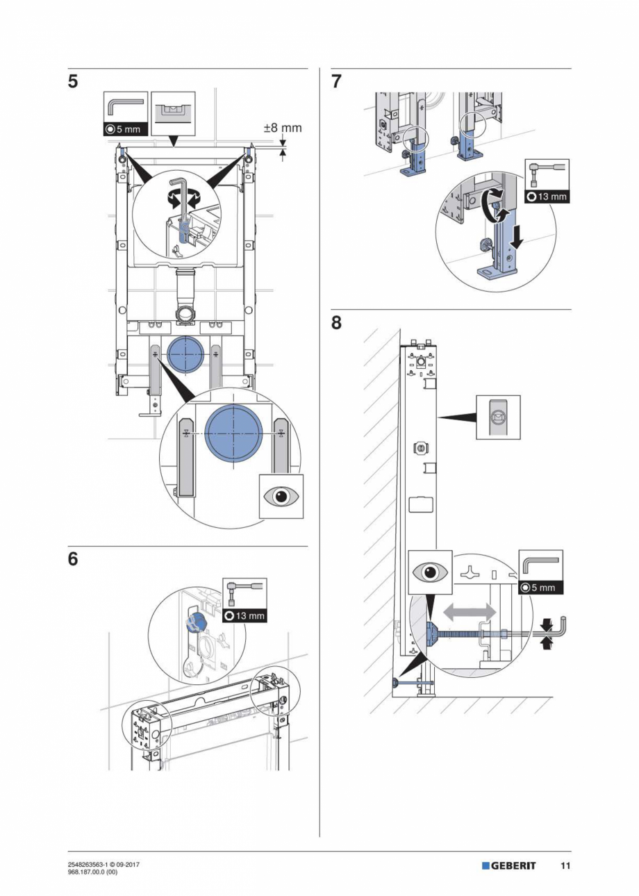 Pagina 11-Manual de instalare pentru modulul sanitar GEBERIT Monolith Instructiuni montaj, utilizare Engleza, ...