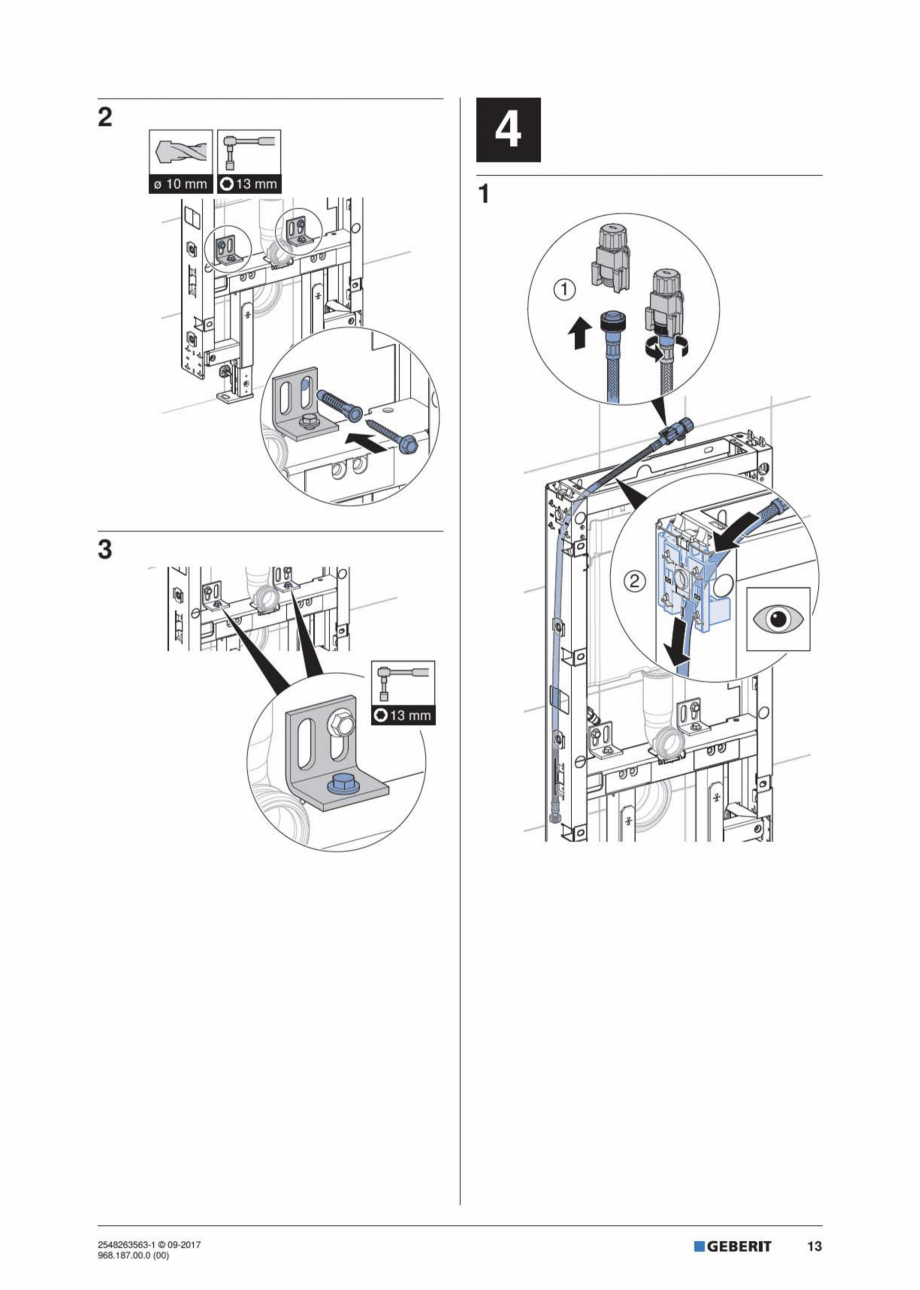 Pagina 13-Manual de instalare pentru modulul sanitar GEBERIT Monolith Instructiuni montaj, utilizare Engleza, ...