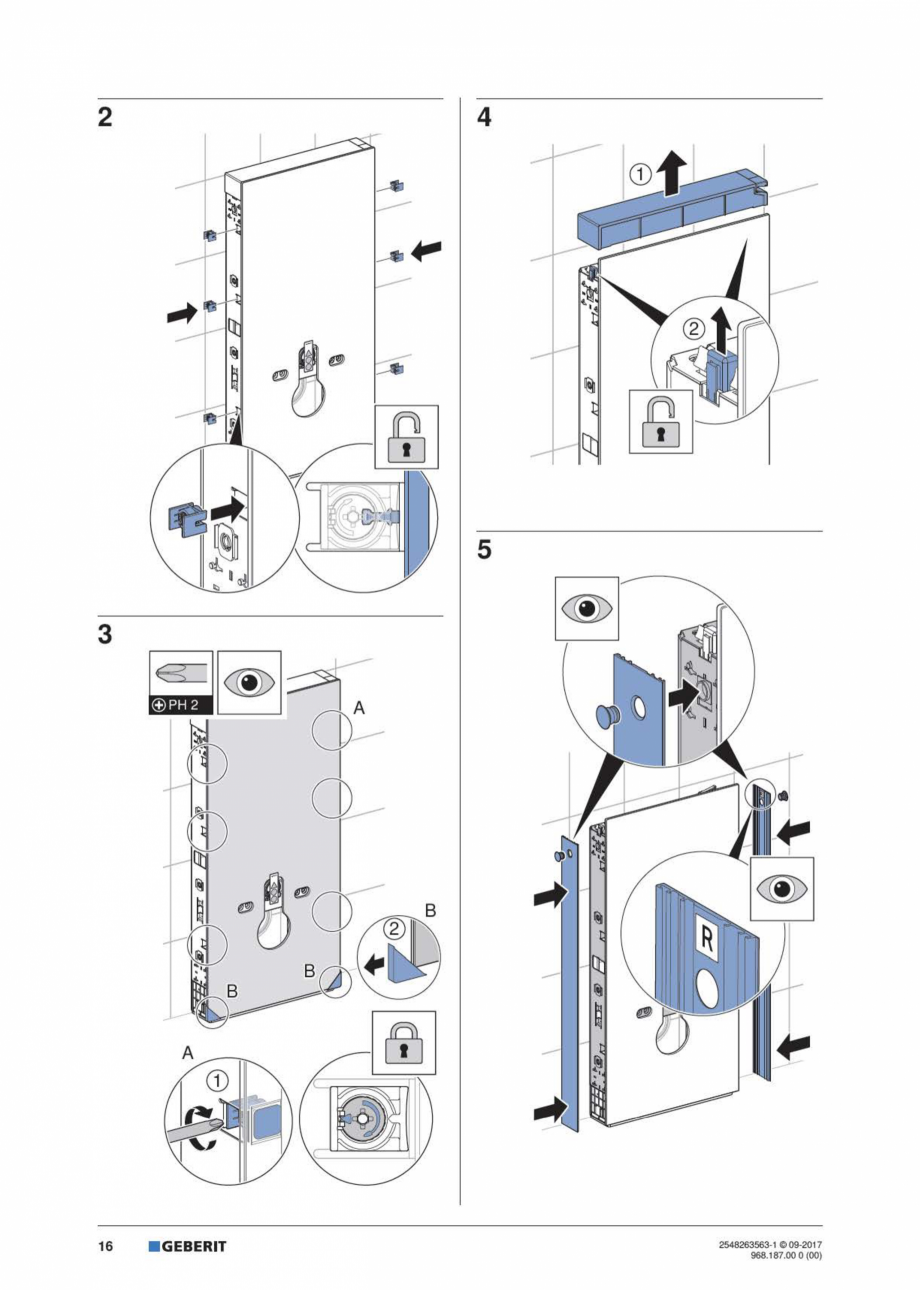 Pagina 16-Manual de instalare pentru modulul sanitar GEBERIT Monolith Instructiuni montaj, utilizare Engleza, ...