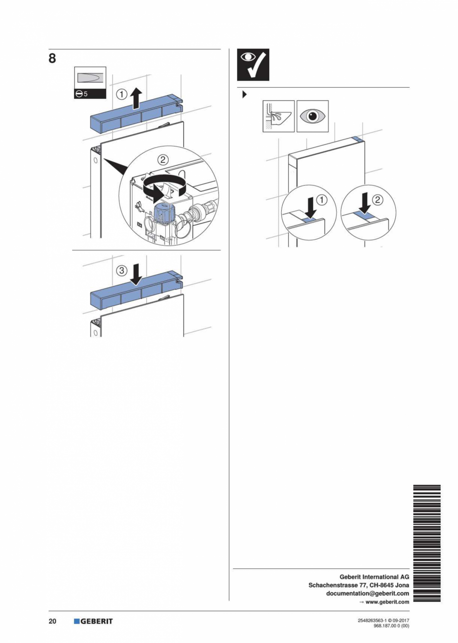 Pagina 20-Manual de instalare pentru modulul sanitar GEBERIT Monolith Instructiuni montaj, utilizare Engleza, ...