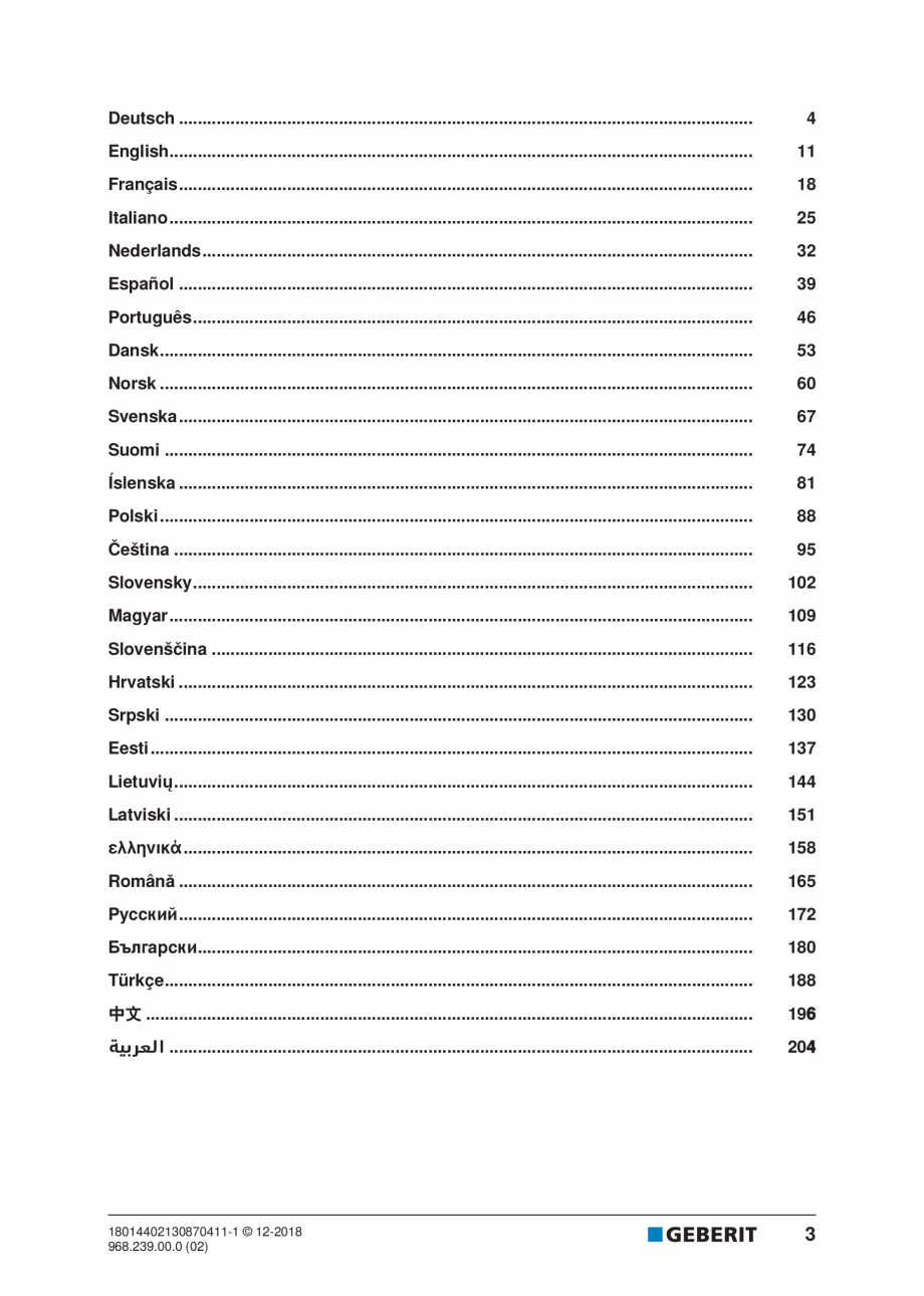 Pagina 3-Manualul utilizatorului pentru modulul sanitar Monolith Plus GEBERIT Instructiuni montaj, utilizare ...