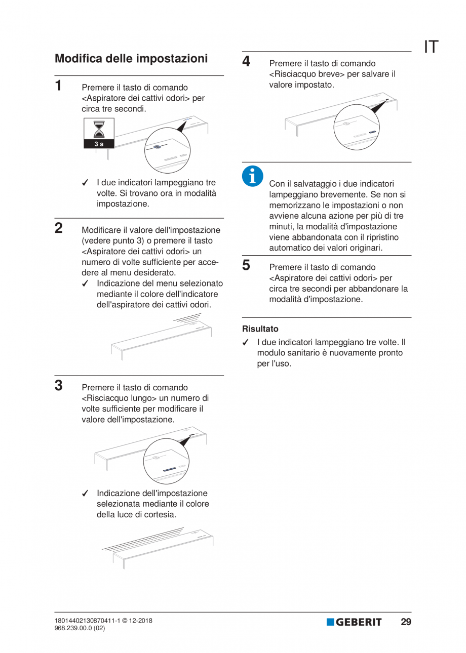 Pagina 25-Manualul utilizatorului pentru modulul sanitar Monolith Plus GEBERIT Instructiuni montaj, utilizare ...