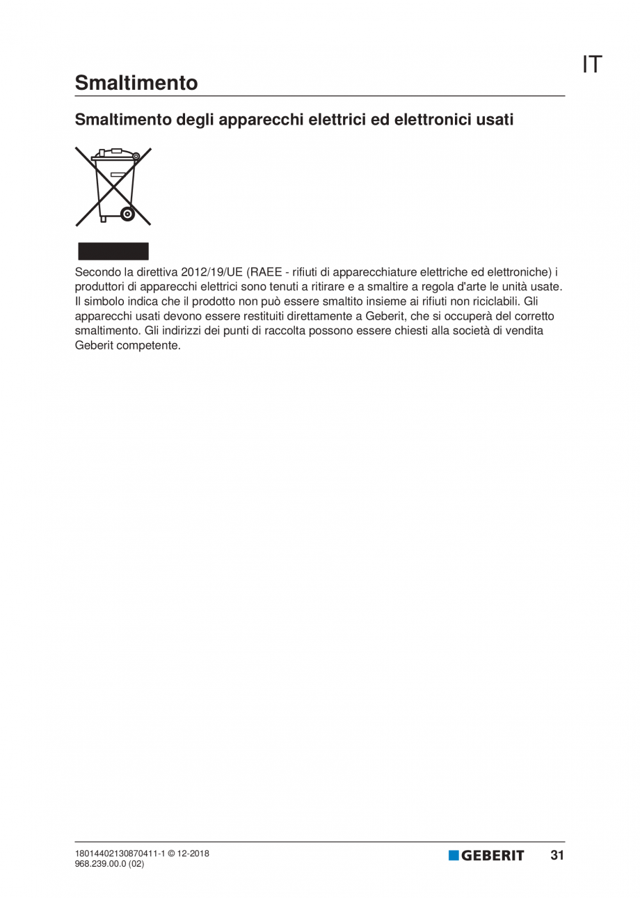 Pagina 27 - Manualul utilizatorului pentru modulul sanitar Monolith Plus GEBERIT Instructiuni montaj...