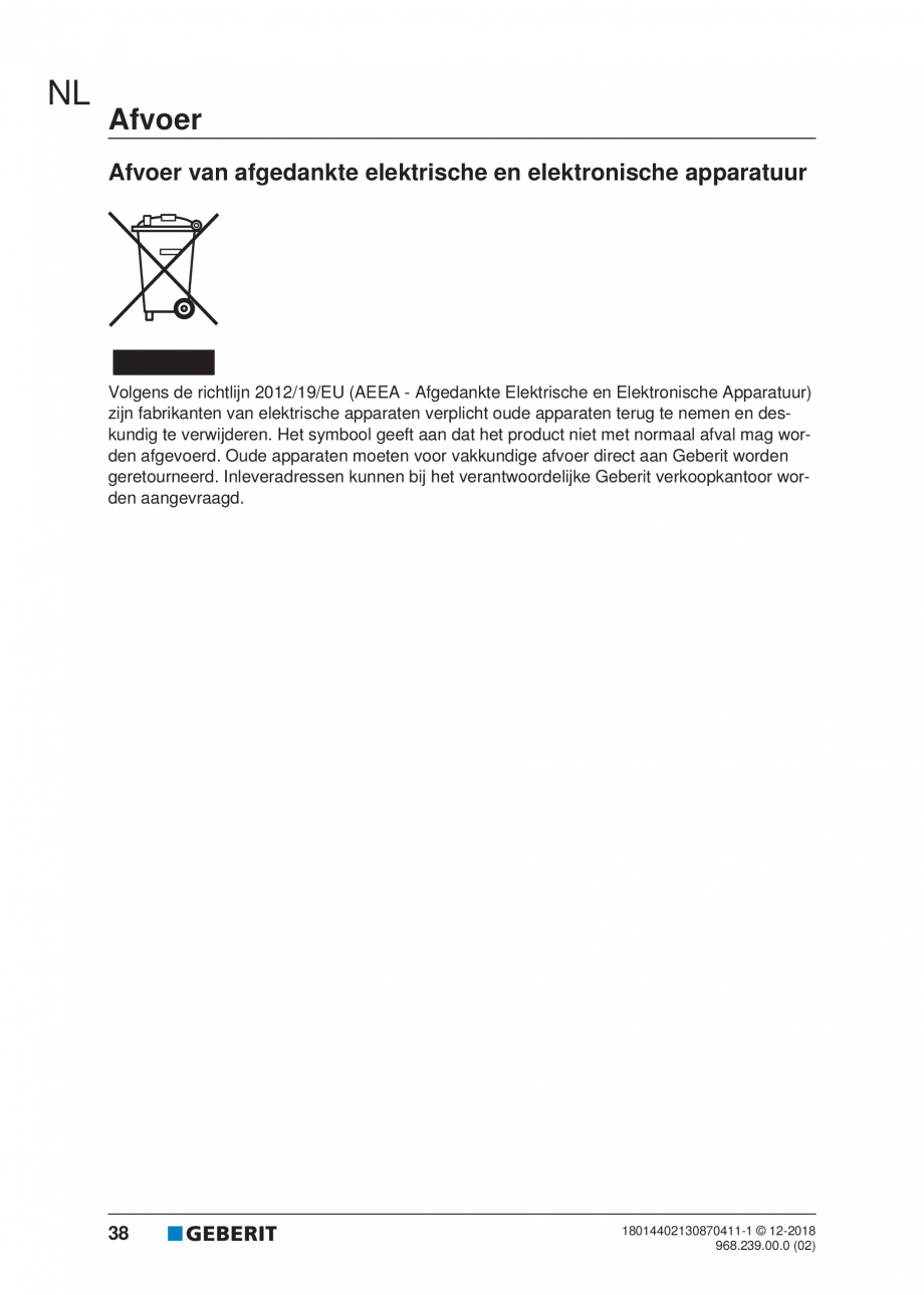 Pagina 34-Manualul utilizatorului pentru modulul sanitar Monolith Plus GEBERIT Instructiuni montaj, utilizare ...