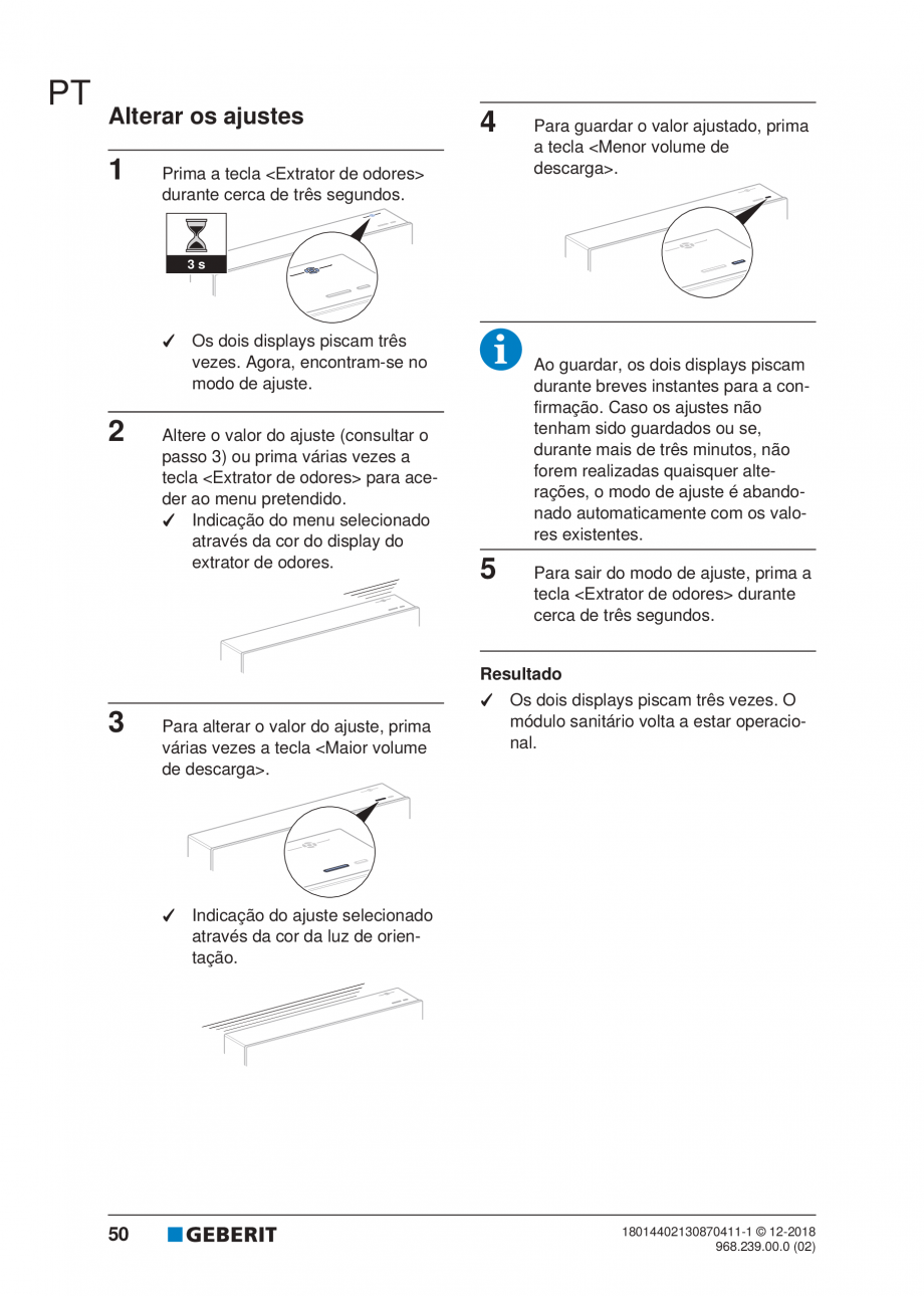 Pagina 46-Manualul utilizatorului pentru modulul sanitar Monolith Plus GEBERIT Instructiuni montaj, utilizare ...