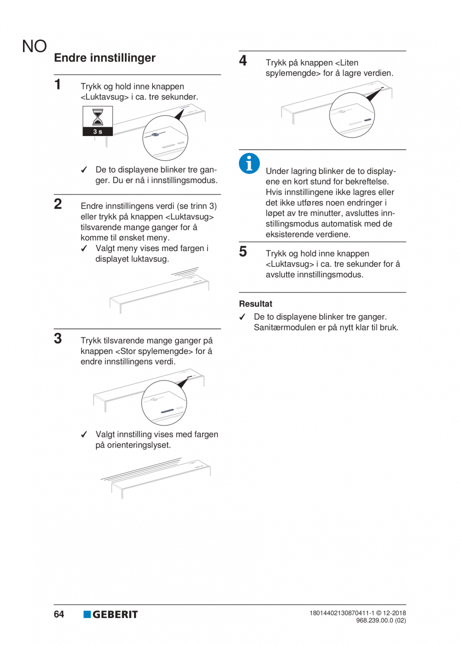 Pagina 60-Manualul utilizatorului pentru modulul sanitar Monolith Plus GEBERIT Instructiuni montaj, utilizare ...