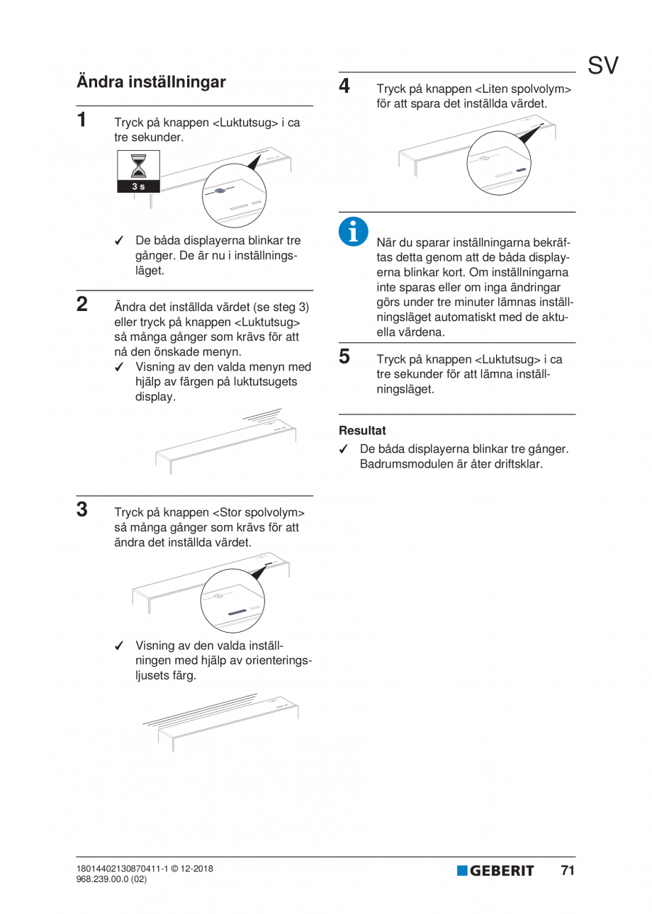 Pagina 67-Manualul utilizatorului pentru modulul sanitar Monolith Plus GEBERIT Instructiuni montaj, utilizare ...