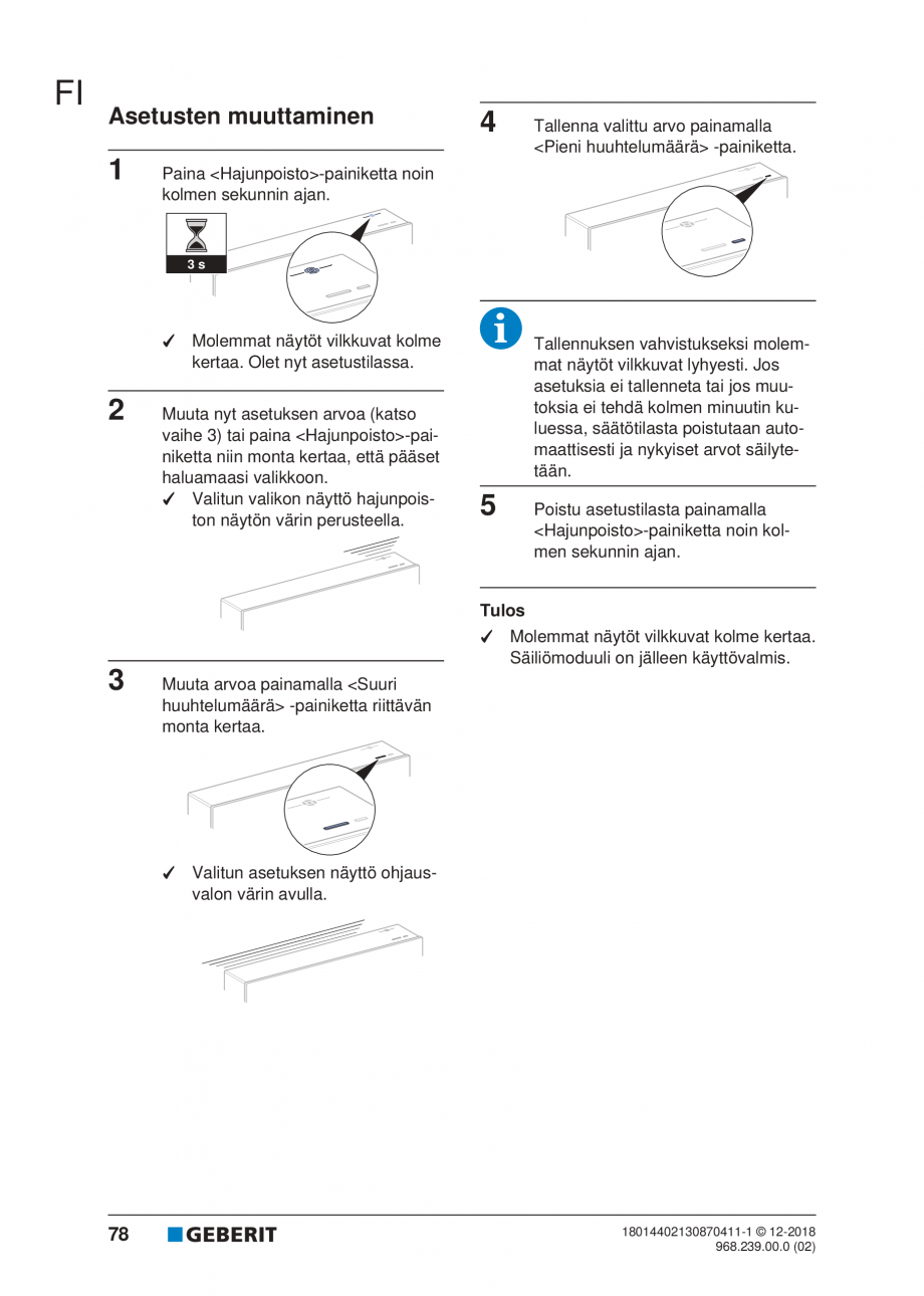 Pagina 74-Manualul utilizatorului pentru modulul sanitar Monolith Plus GEBERIT Instructiuni montaj, utilizare ...