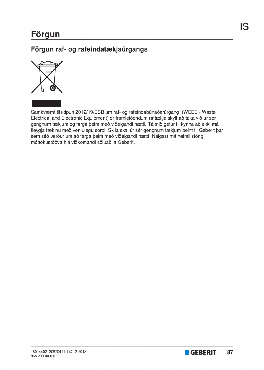 Pagina 83-Manualul utilizatorului pentru modulul sanitar Monolith Plus GEBERIT Instructiuni montaj, utilizare ...