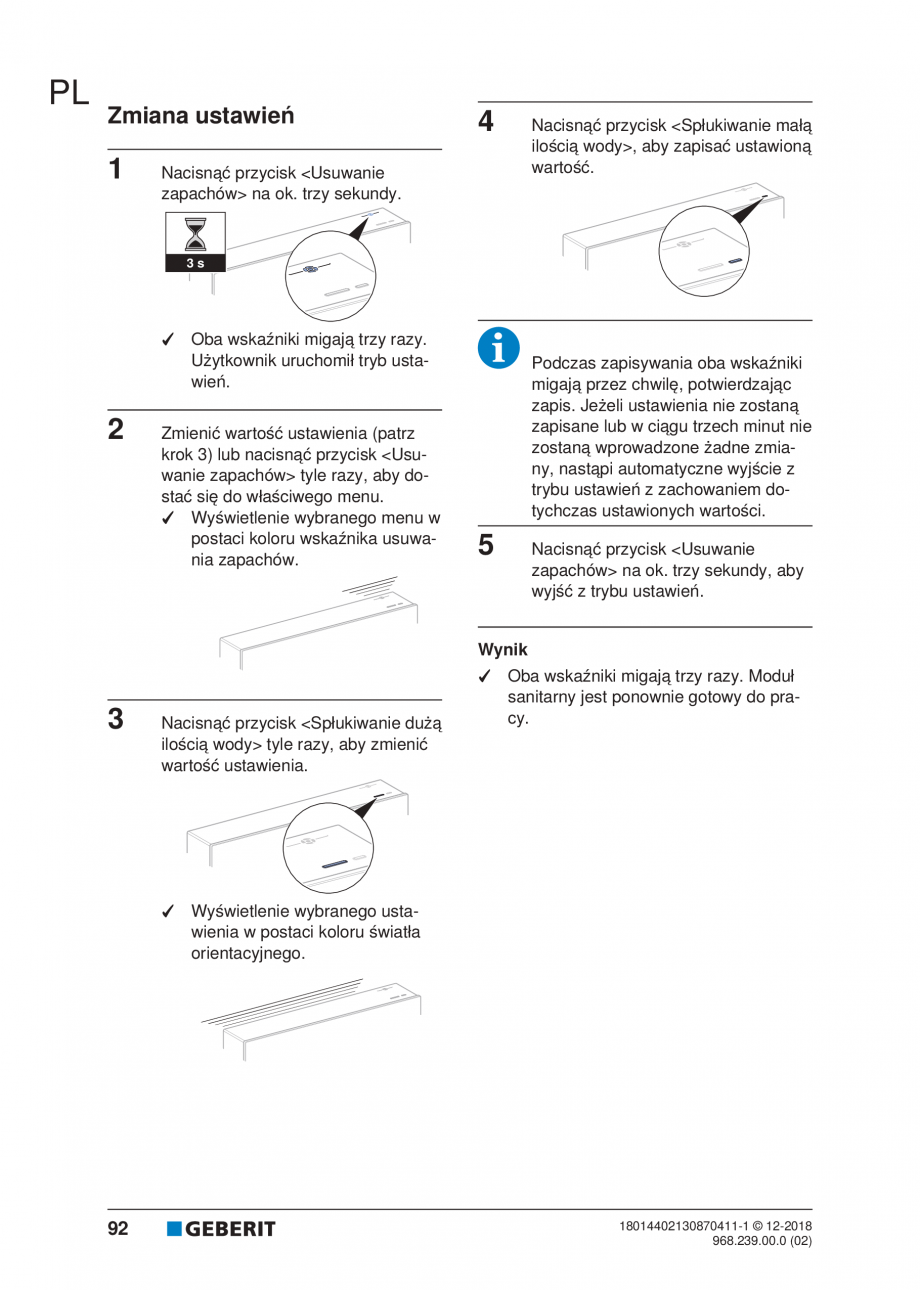 Pagina 88-Manualul utilizatorului pentru modulul sanitar Monolith Plus GEBERIT Instructiuni montaj, utilizare ...