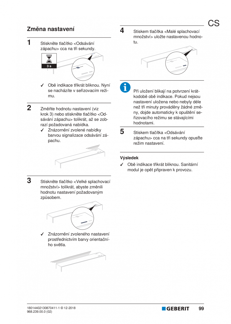 Pagina 95-Manualul utilizatorului pentru modulul sanitar Monolith Plus GEBERIT Instructiuni montaj, utilizare ...
