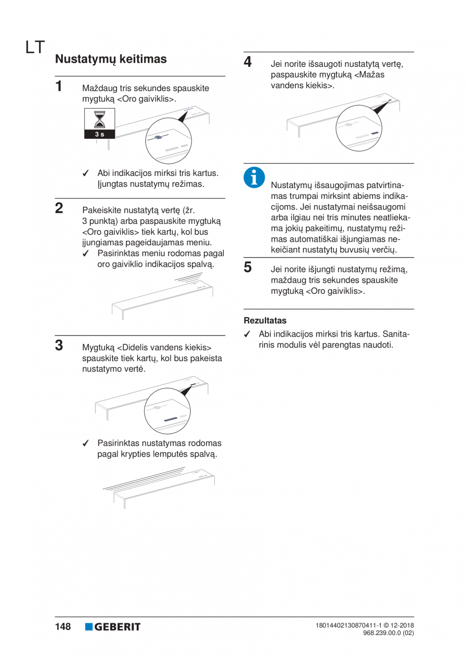 Pagina 148-Manualul utilizatorului pentru modulul sanitar Monolith Plus GEBERIT Instructiuni montaj, utilizare ...