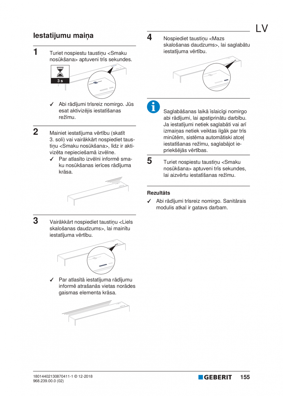 Pagina 155-Manualul utilizatorului pentru modulul sanitar Monolith Plus GEBERIT Instructiuni montaj, utilizare ...