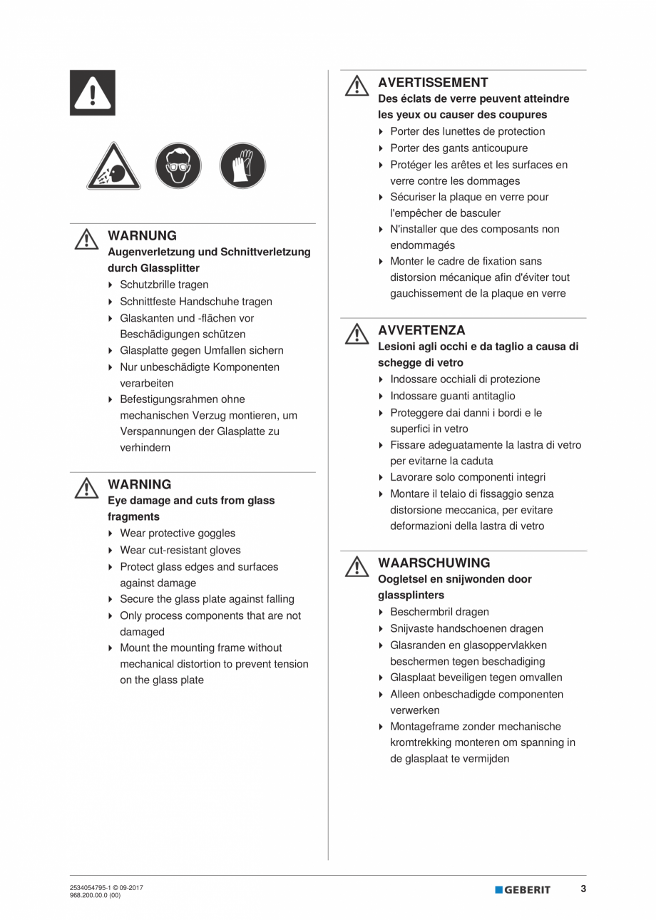 Pagina 3-Instructiuni de instalare pentru modulul sanitar Monolith Plus GEBERIT Instructiuni montaj,...