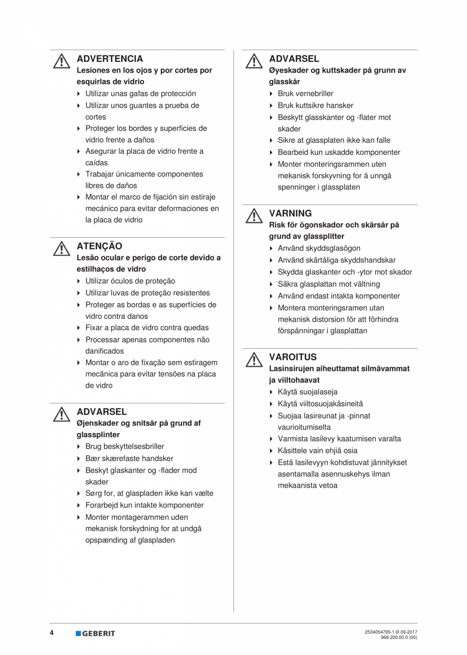 Pagina 4-Instructiuni de instalare pentru modulul sanitar Monolith Plus GEBERIT Instructiuni montaj,...