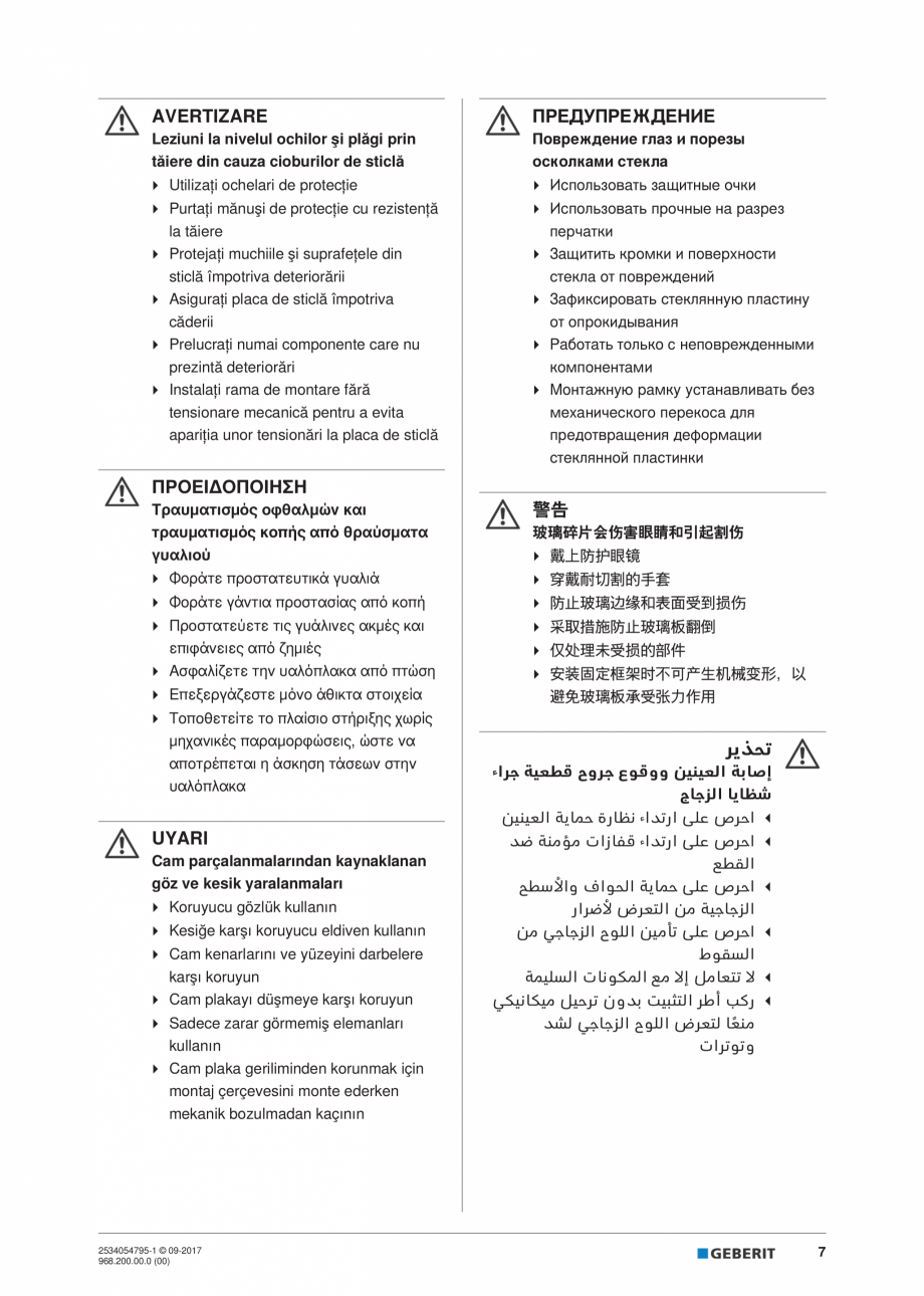 Pagina 7-Instructiuni de instalare pentru modulul sanitar Monolith Plus GEBERIT Instructiuni montaj,...