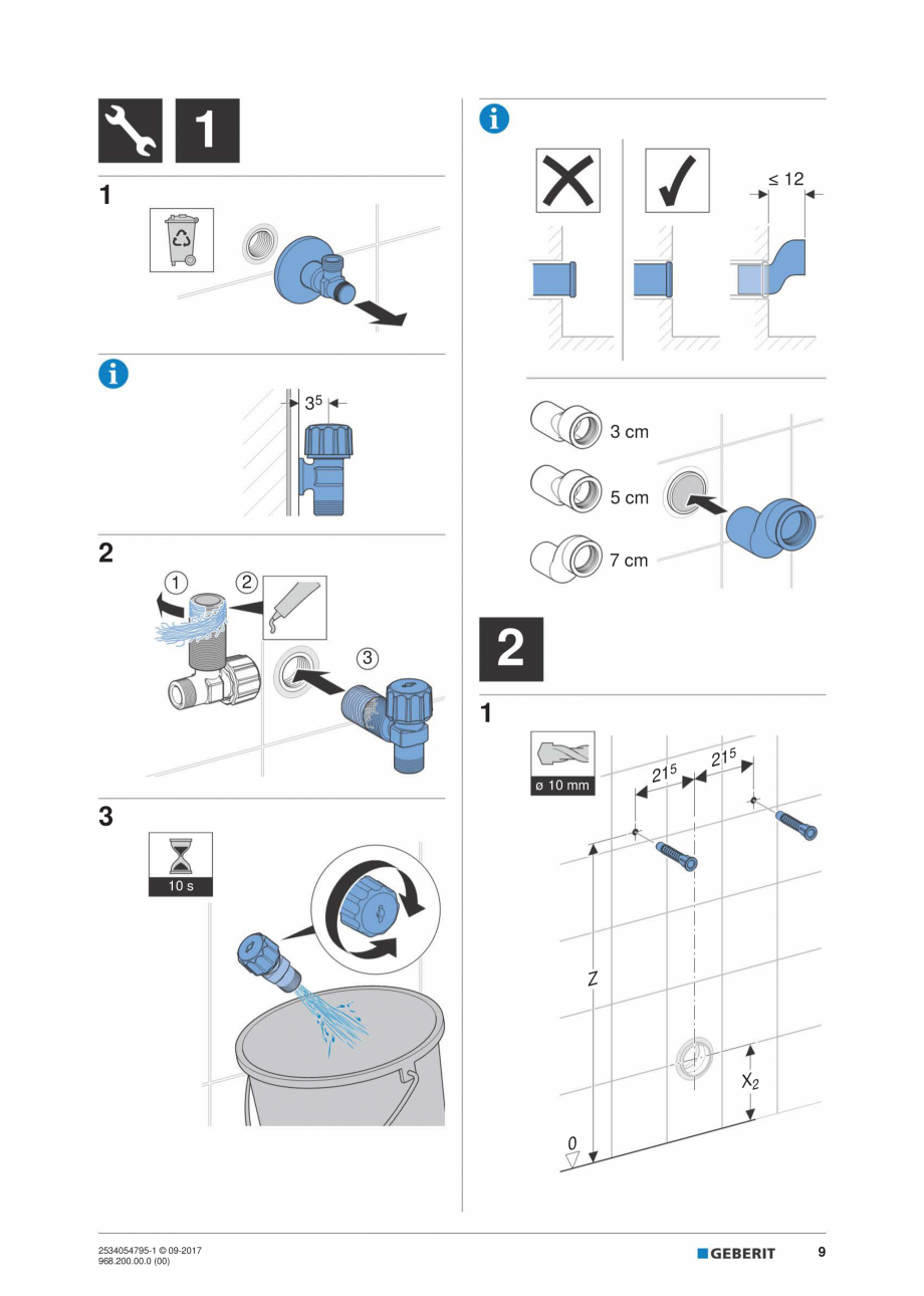 Pagina 9-Instructiuni de instalare pentru modulul sanitar Monolith Plus GEBERIT Instructiuni montaj,...