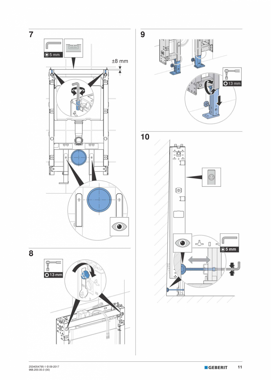 Pagina 11-Instructiuni de instalare pentru modulul sanitar Monolith Plus GEBERIT Instructiuni montaj,...