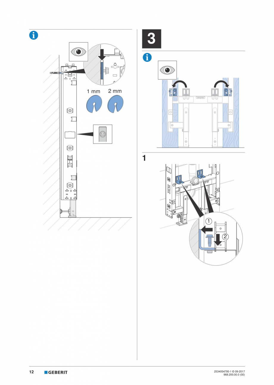 Pagina 12-Instructiuni de instalare pentru modulul sanitar Monolith Plus GEBERIT Instructiuni montaj,...