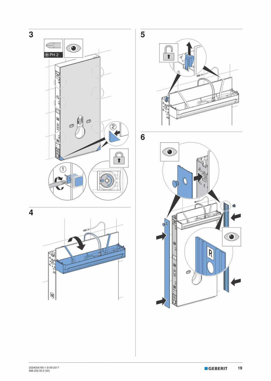Pagina 19-Instructiuni de instalare pentru modulul sanitar Monolith Plus GEBERIT Instructiuni montaj,...