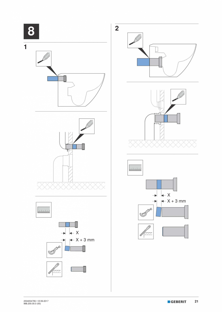Pagina 21-Instructiuni de instalare pentru modulul sanitar Monolith Plus GEBERIT Instructiuni montaj,...