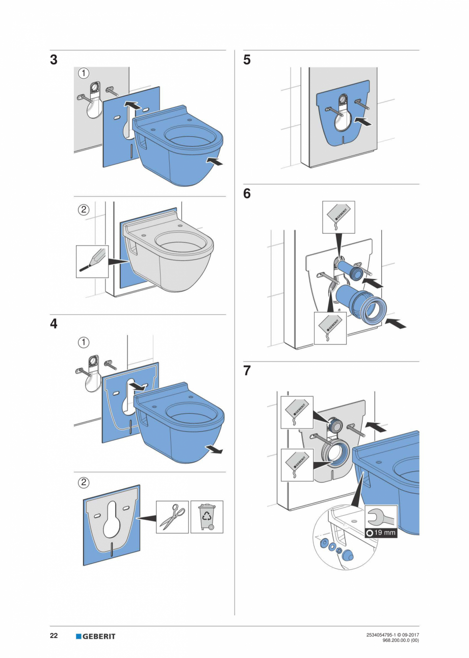 Pagina 22-Instructiuni de instalare pentru modulul sanitar Monolith Plus GEBERIT Instructiuni montaj,...
