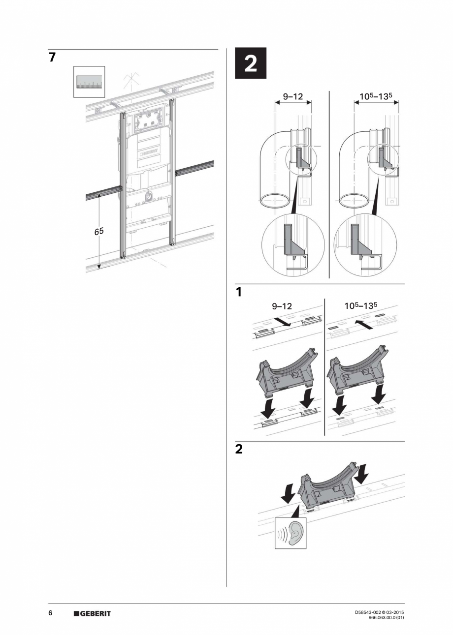 Pagina 6-Instructiuni de montaj pentru sistemul Geberit GIS GEBERIT Instructiuni montaj, utilizare Germana,...